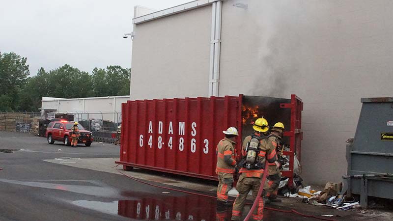 Vestal Fire responds to a dumpster fire at Lowes