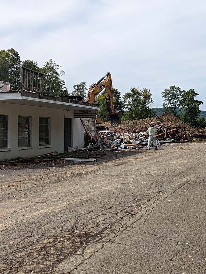 Tearing down the Legion building